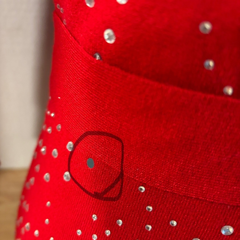 BOSTON PROPER Red Embellished Wrap Cardigan Sweater XXS Sparkle Tie Waist New - Picture 11 of 11
